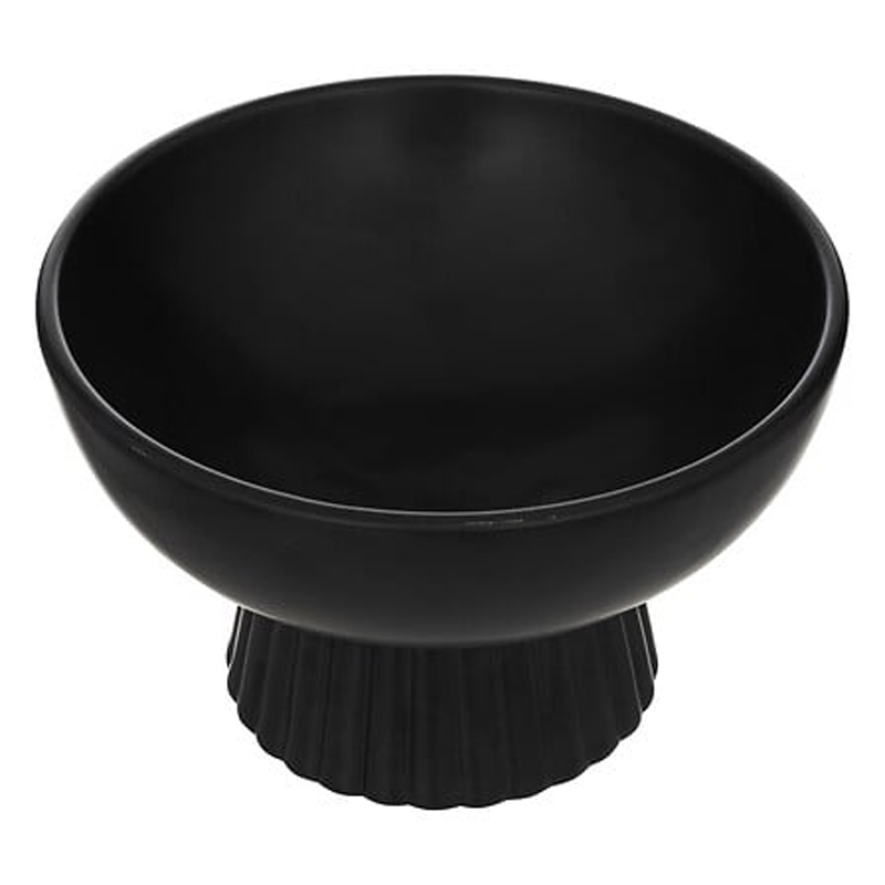 Декоративна купа Lorvion керамична черна Φ22x14см