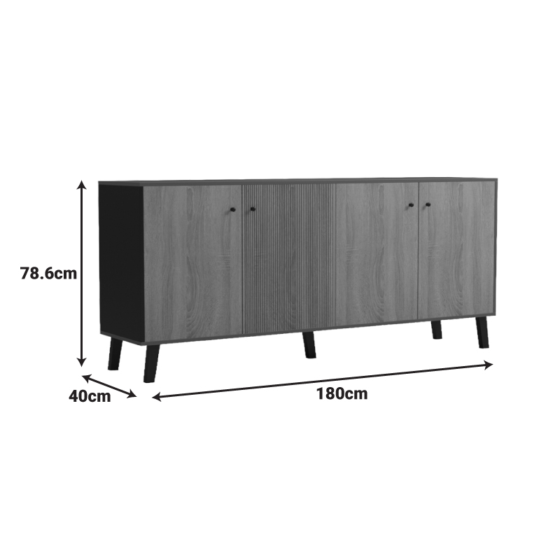 Бюфет Tuscany sonoma-antracit 180x40x78.6см - Image 8