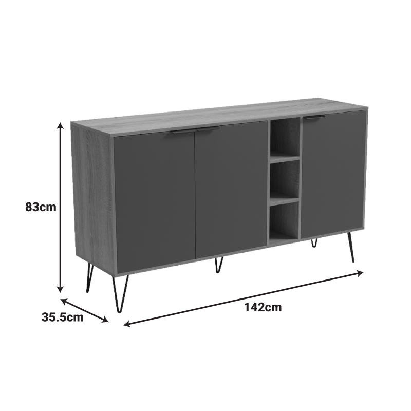 Бюфет Balain sonoma-antracit 142x35.5x83см - Image 8
