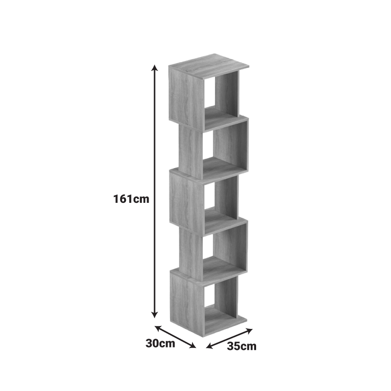 Библиотека Cubik sonoma - антрацит 35x30x161 см - Image 6