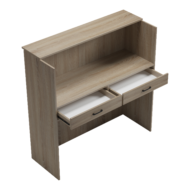 Рецепционно бюро Optima с LED осветление, цвят sonoma-antracit, 110x40x110 см - Image 2