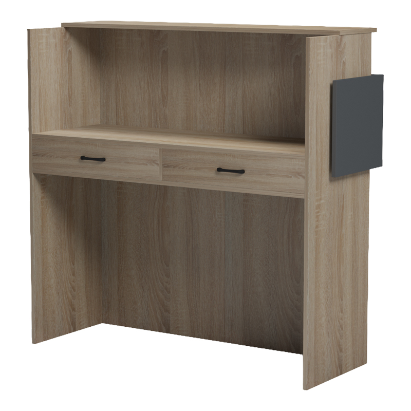 Рецепционно бюро Optima с LED осветление, цвят sonoma-antracit, 110x40x110 см - Image 3