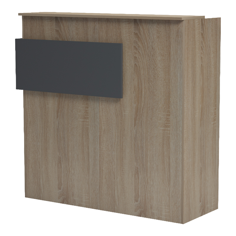 Рецепционно бюро Optima с LED осветление, цвят sonoma-antracit, 110x40x110 см - Image 4