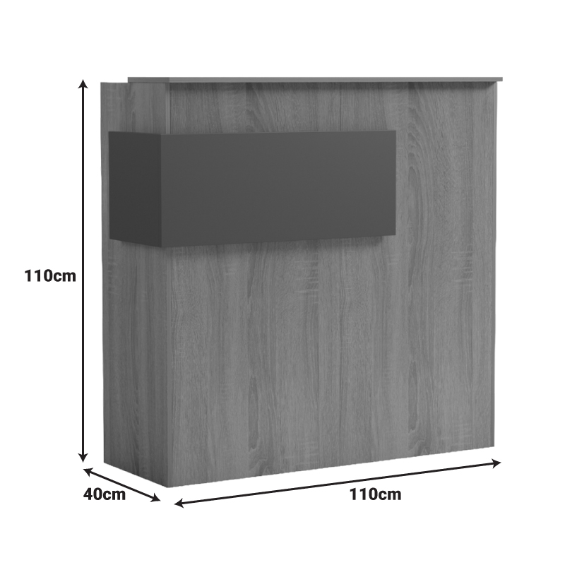 Рецепционно бюро Optima с LED осветление, цвят sonoma-antracit, 110x40x110 см - Image 7