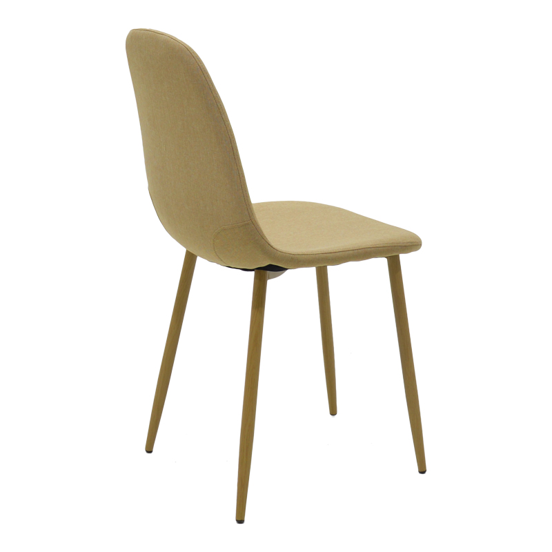 Стол Bella бежов плат с метален крак в естествен нюанс 43.5x52x89см - Image 2