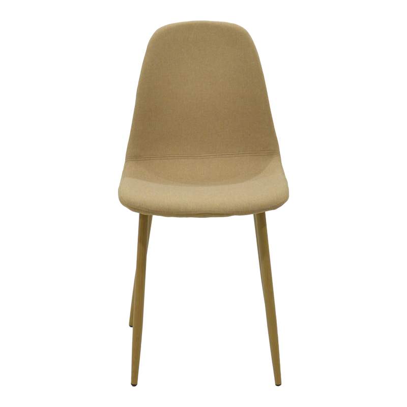 Стол Bella бежов плат с метален крак в естествен нюанс 43.5x52x89см - Image 3