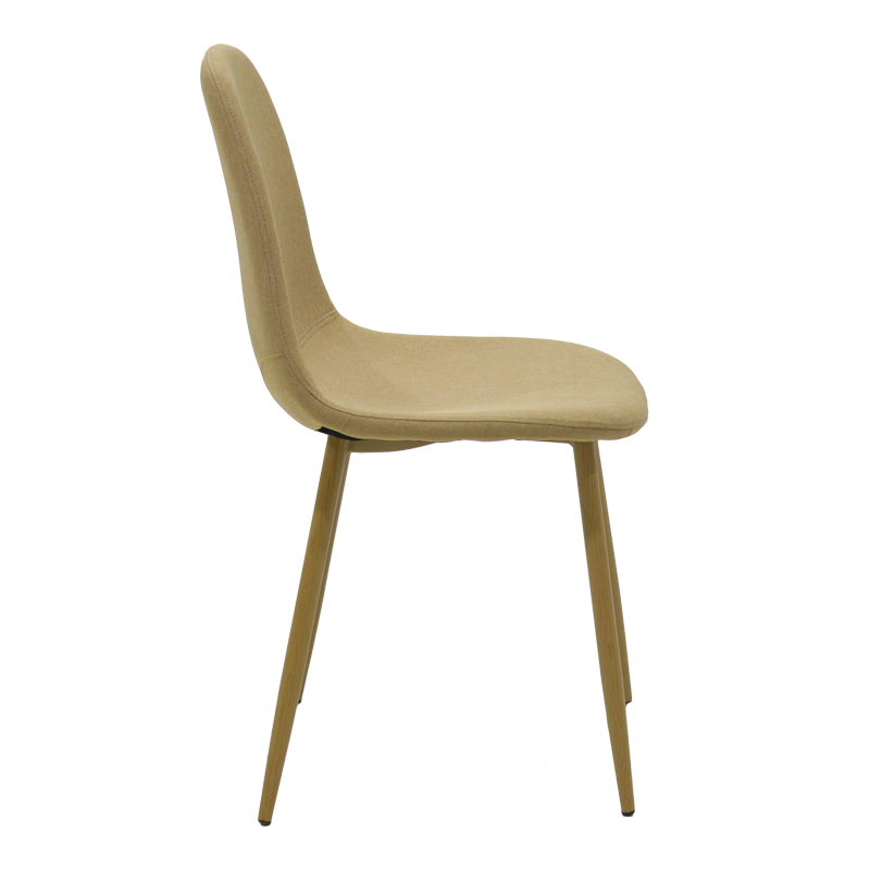 Стол Bella бежов плат с метален крак в естествен нюанс 43.5x52x89см - Image 4
