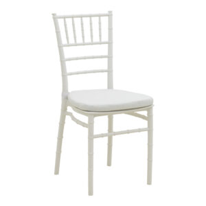 Стол Tiffany I с полипропиленова възглавница в бяло, 39.5x46.5x87см