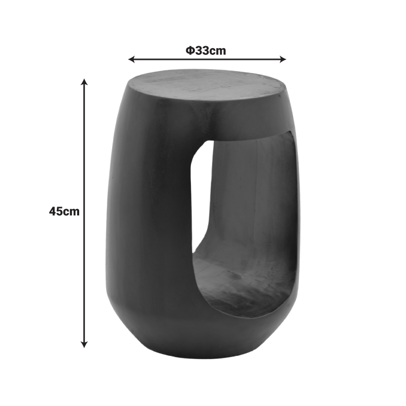 Странична маса Lenora масивно мангово дърво черно Φ33x45см - Image 4