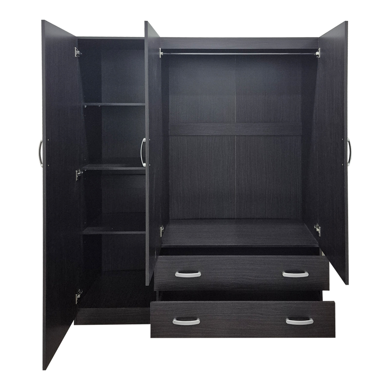 Трикрилен гардероб с 2 чекмеджета Alvia венге 150x51x180см - Image 2