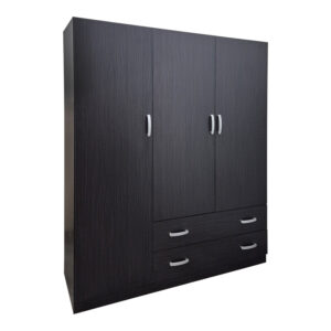 Трикрилен гардероб с 2 чекмеджета Alvia венге 150x51x180см