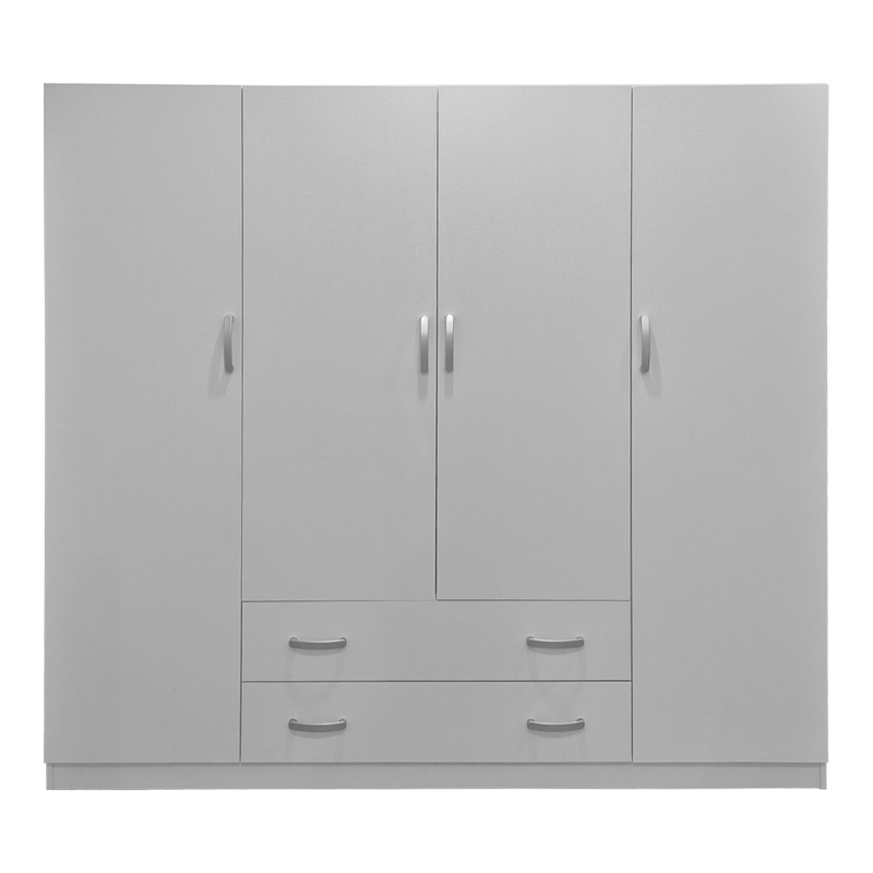 Гардероб с четири крила с 2 чекмеджета Alvia бял 200x51x180см - Image 3