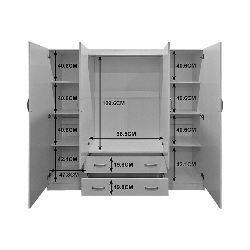 Гардероб с четири крила и 2 чекмеджета Alvia sonoma 200x51x180см - Image 4