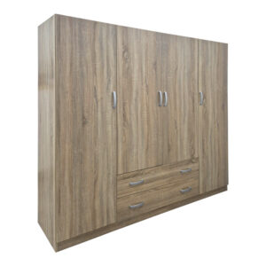 Гардероб с четири крила и 2 чекмеджета Alvia sonoma 200x51x180см