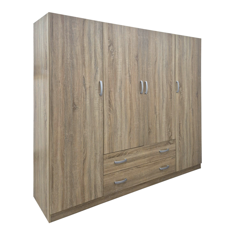 Гардероб с четири крила и 2 чекмеджета Alvia sonoma 200x51x180см
