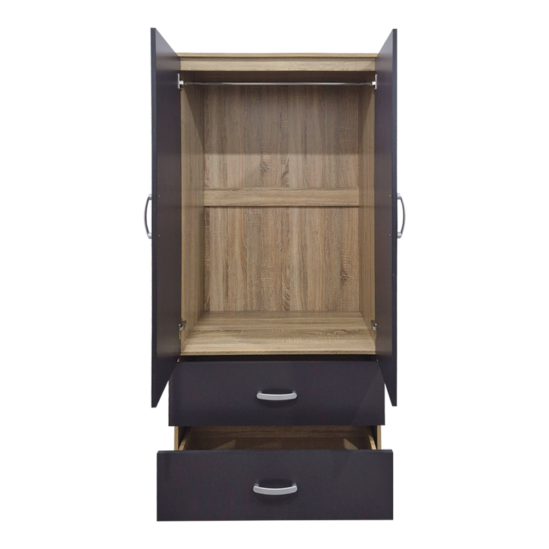 Двукрилен гардероб с 2 чекмеджета Alvia sonoma-antracit 80x51.5x180см - Image 3