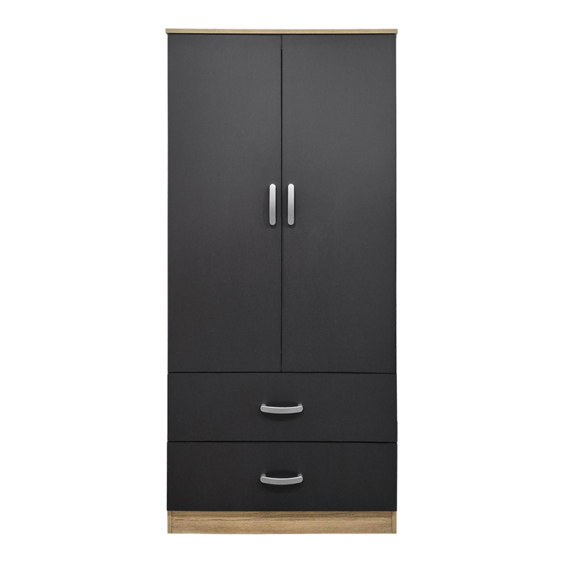 Двукрилен гардероб с 2 чекмеджета Alvia sonoma-antracit 80x51.5x180см - Image 4