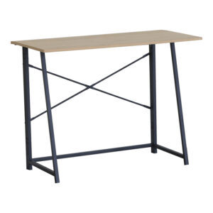 Сгъваемо работно бюро Siklo дъб - черен метал, 100x46x75.5 см