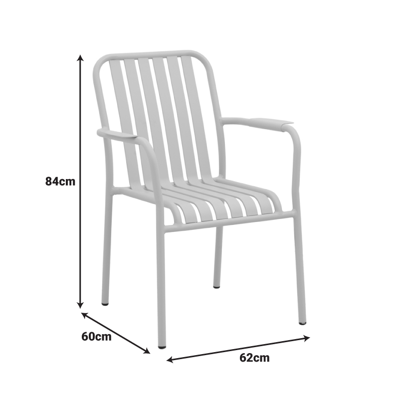 Трапезна маса Heven Vista комплект от 5 части шампанско алуминий 120x70x72см - Image 4
