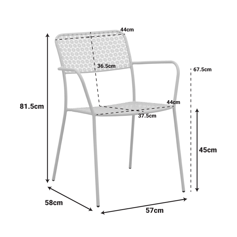 Комплект трапезна маса Moraja Federal от 3 части, теракота, метал, 70x70x73 см - Image 8