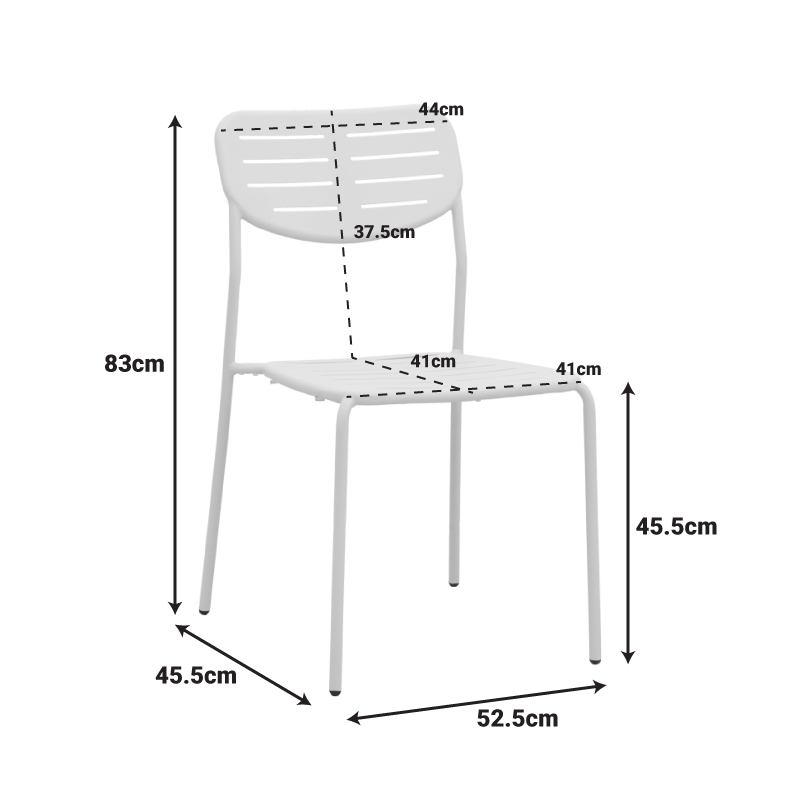 Deraby подреждащ се стол черен метал 52.5x45.5x83см - Image 2