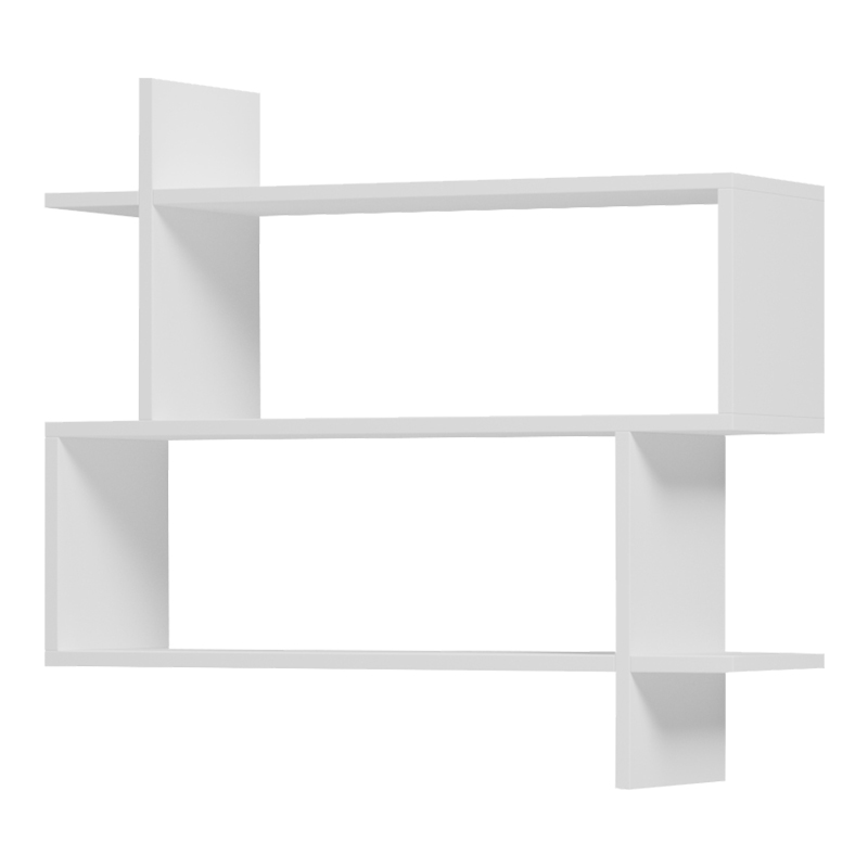 Стенен рафт Paralel бял 70x22x65.5см - Image 3