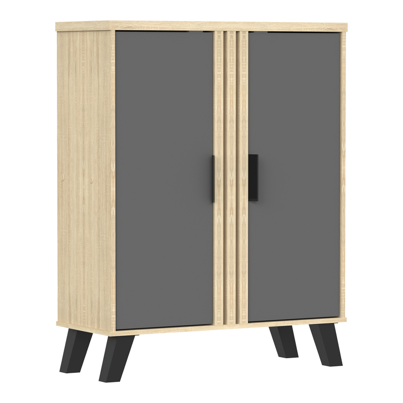 Поставка за обувки-шкаф Shoby антрацит-сонома 70.5x30x91см - Image 3