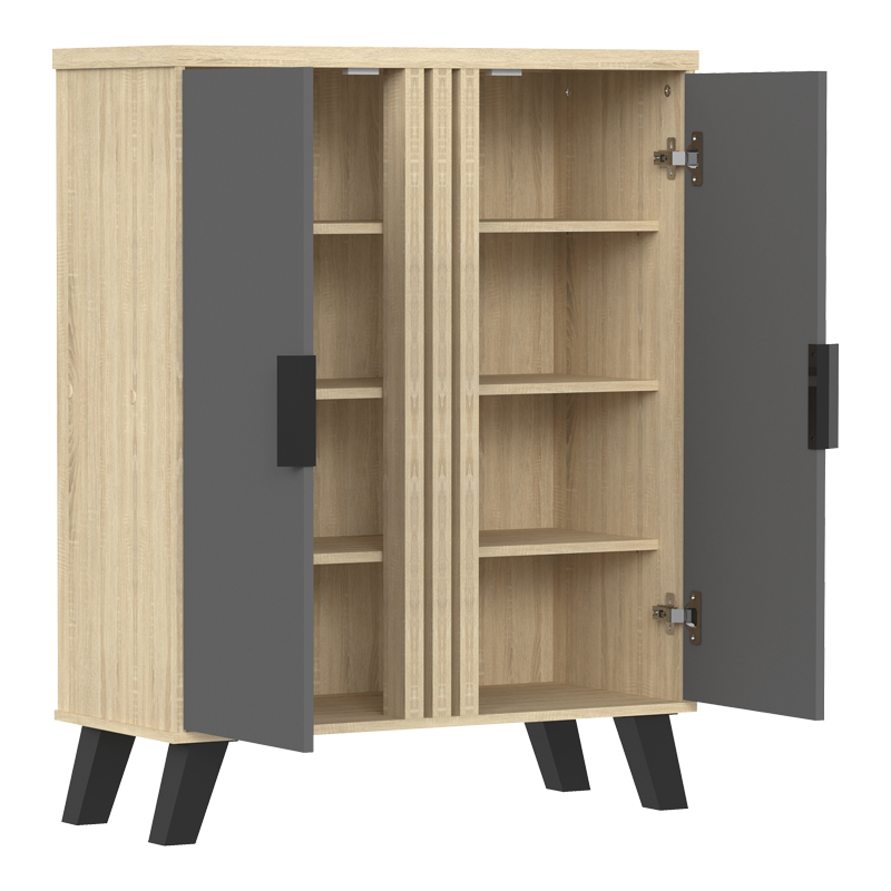 Поставка за обувки-шкаф Shoby антрацит-сонома 70.5x30x91см - Image 4