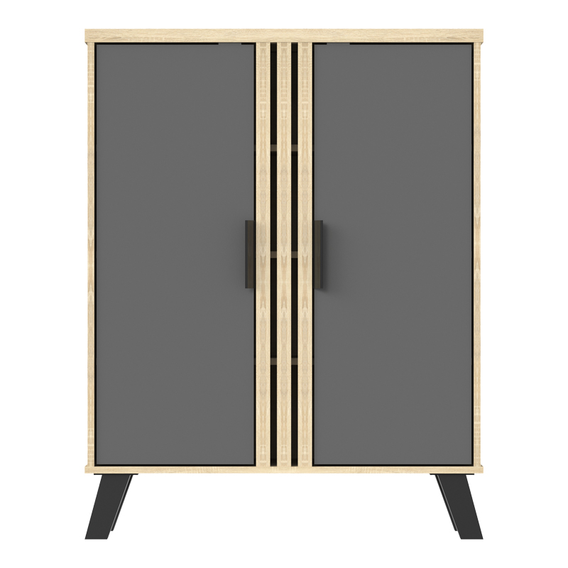 Поставка за обувки-шкаф Shoby антрацит-сонома 70.5x30x91см - Image 5