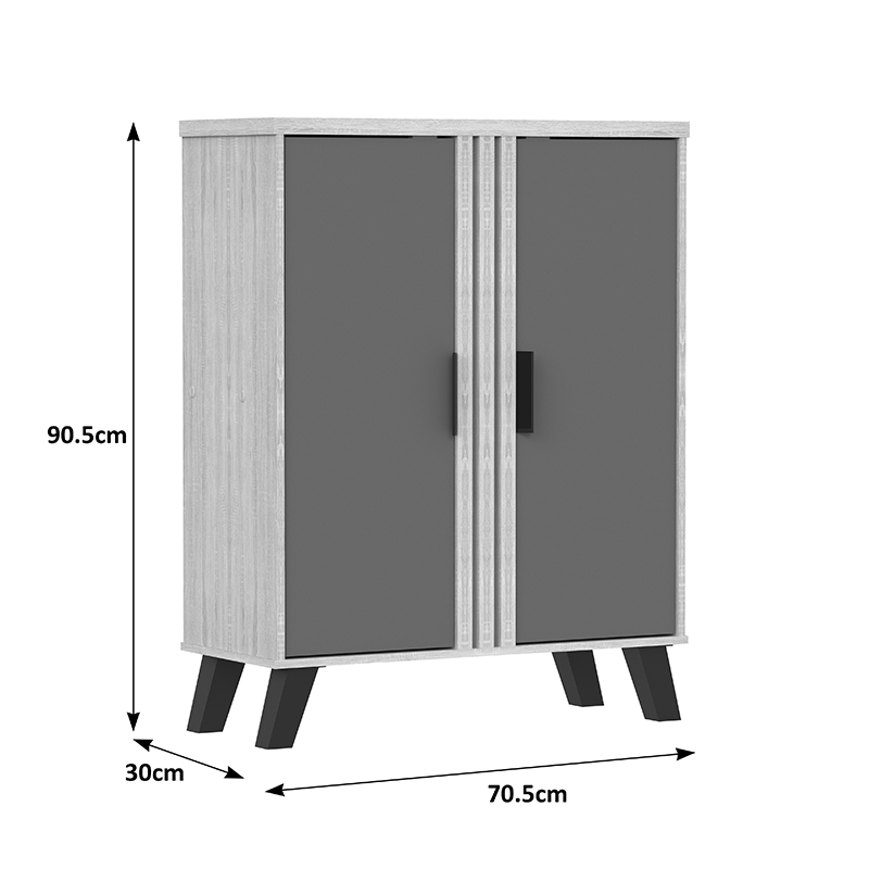 Поставка за обувки-шкаф Shoby антрацит-сонома 70.5x30x91см - Image 7