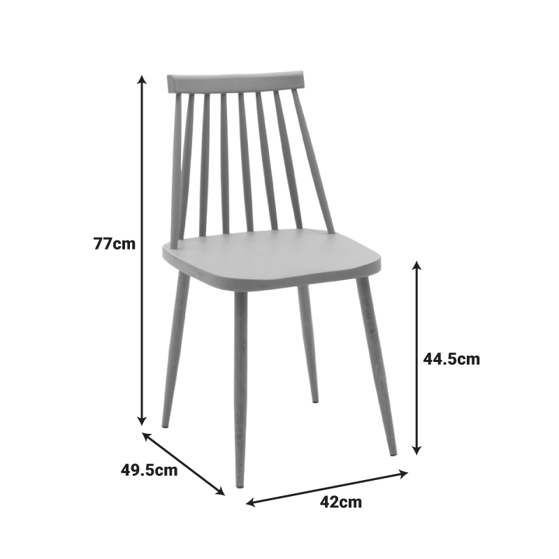 Стол Aurora сив pp-естествен метален крак 42x49.5x77см - Image 8