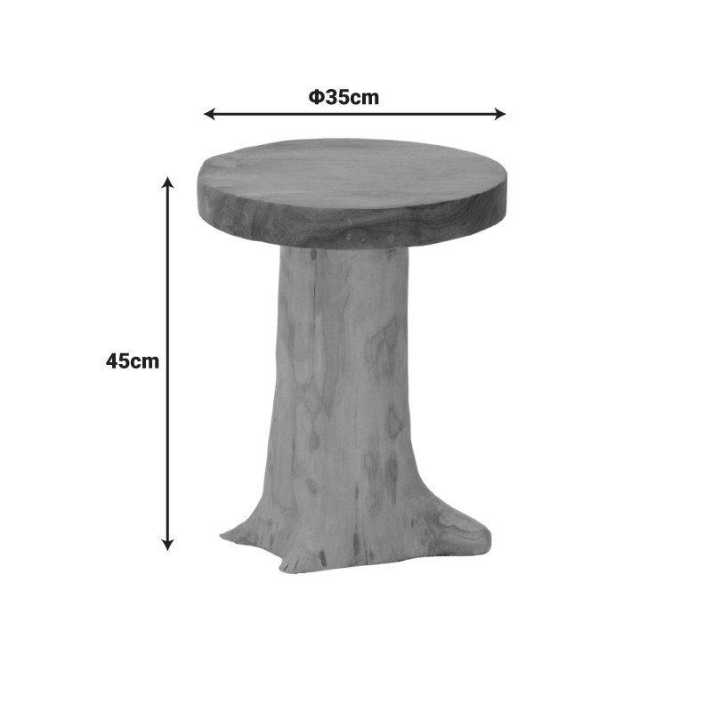 Табуретка Feranto от тиково дърво в естествен нюанс Φ35x45см - Image 5