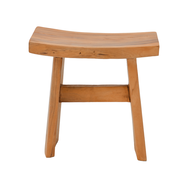 Табуретка Borbe от тиково дърво в естествен нюанс 45x28x45см - Image 2