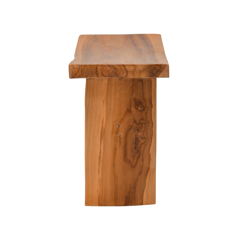 Табуретка Borbe от тиково дърво в естествен нюанс 45x28x45см - Image 3
