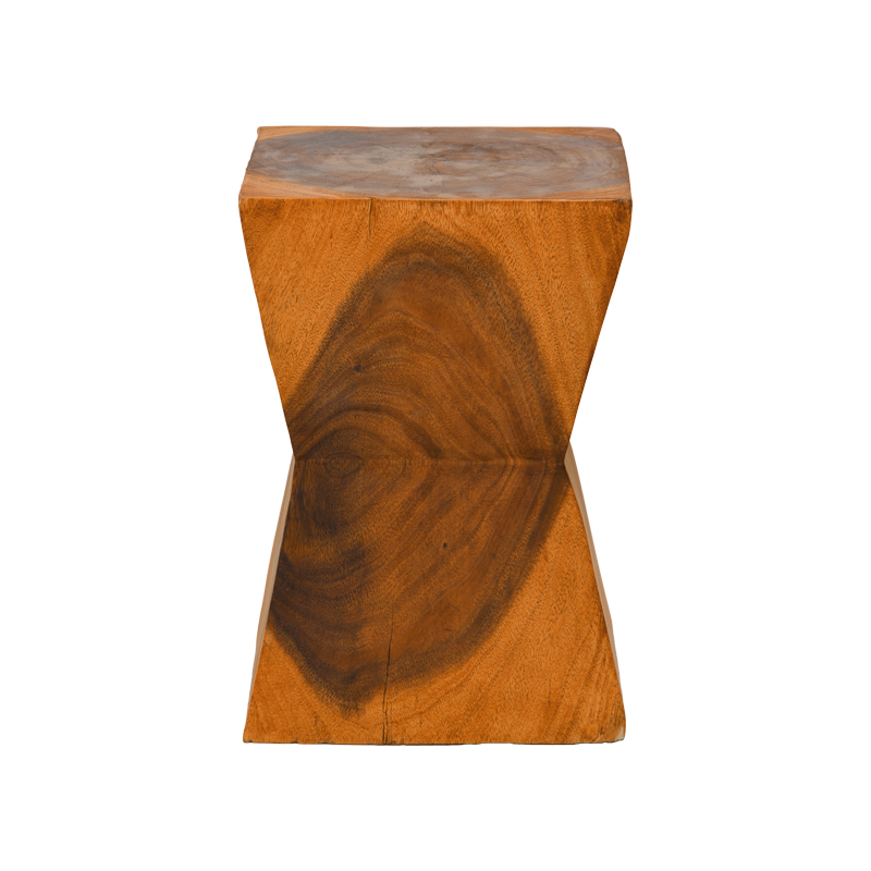Табуретка Clepsydra от суарово дърво в естествен нюанс 31x31x45см - Image 2