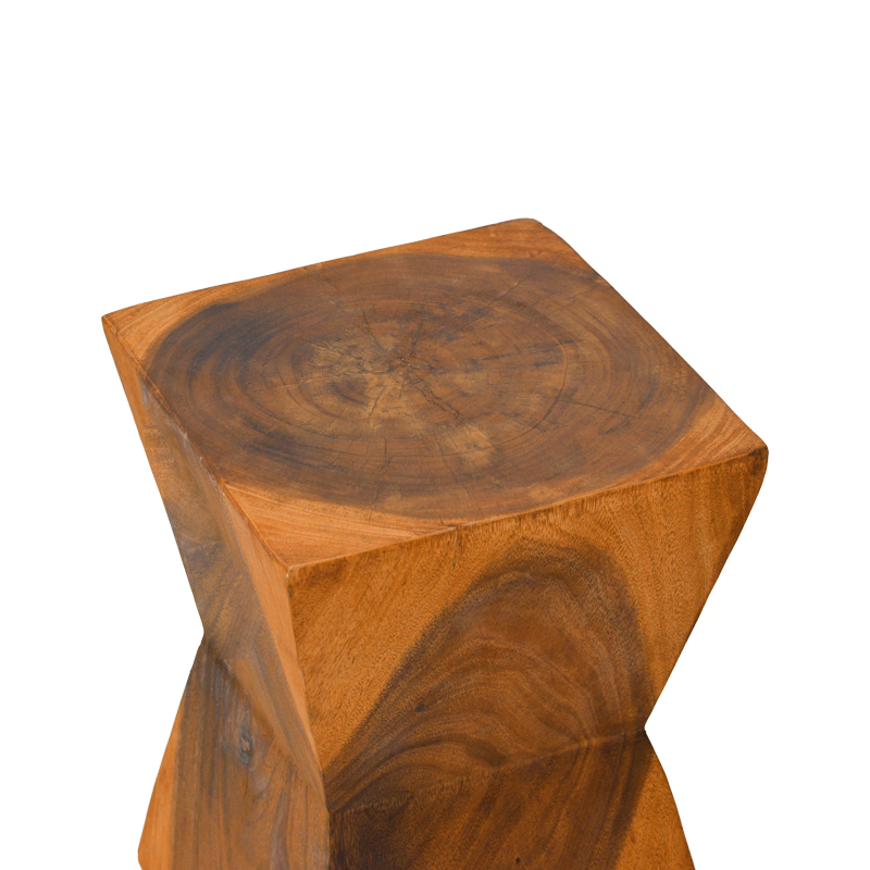 Табуретка Clepsydra от суарово дърво в естествен нюанс 31x31x45см - Image 3