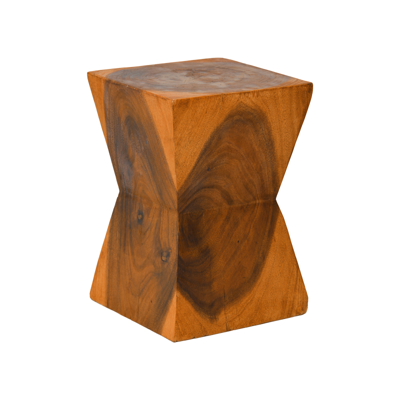 Табуретка Clepsydra от суарово дърво в естествен нюанс 31x31x45см