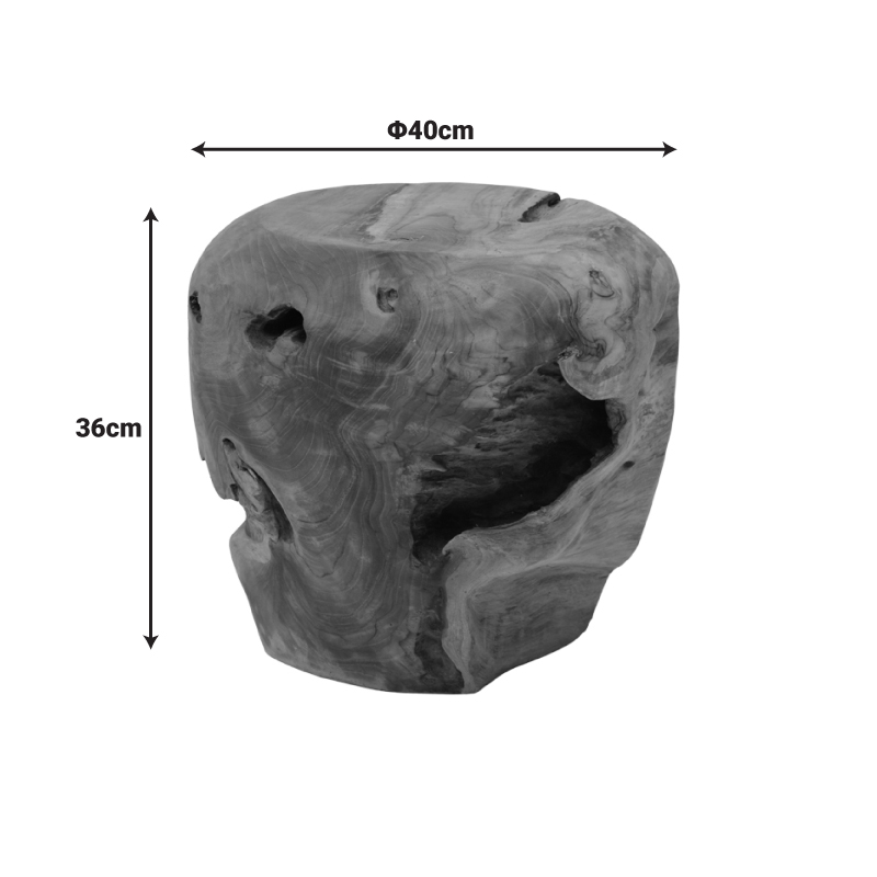 Табуретка Bolare от тиково дърво в естествен нюанс Φ40x35см - Image 4
