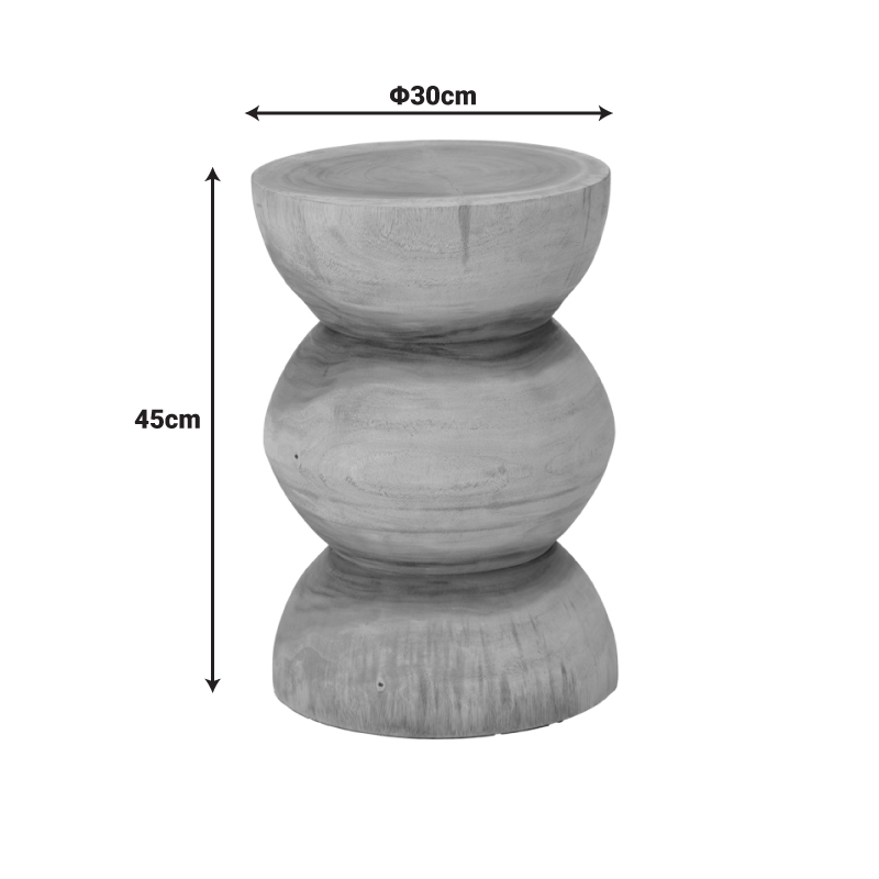 Табуретка Pilar от суарово дърво в естествен нюанс Φ30x45см - Image 3