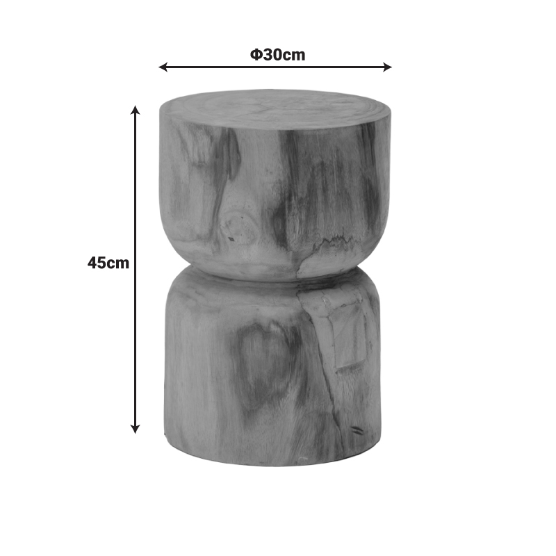 Табуретка Kreton от суарово дърво в естествен нюанс Φ30x45см - Image 3
