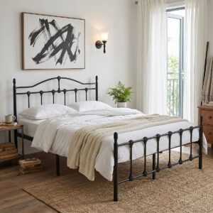 Метално легло Wotso черно, 140x200 см