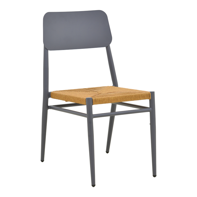 Стол Giardino стифиращ се алуминий в антрацит -pe ратан в естествен нюанс 45x56x82cm
