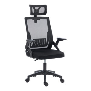 Офис стол Plymot mesh черен цвят 48x58x112-122см