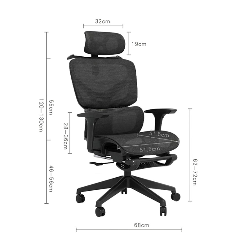 Офис стол Vigo mesh, сив цвят, 52x70x118-124 см - Image 11