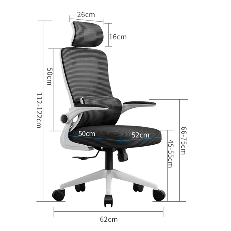 Директорски офис стол Mainz mesh черен цвят 50x60x112-122см - Image 12