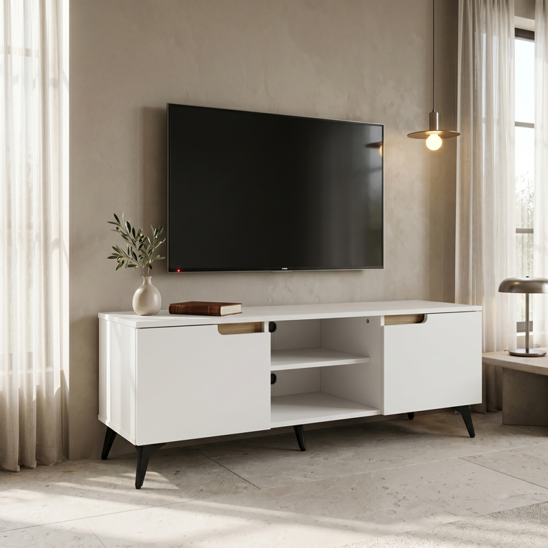 Kemvio sonoma-white TV шкаф 120x38x44см