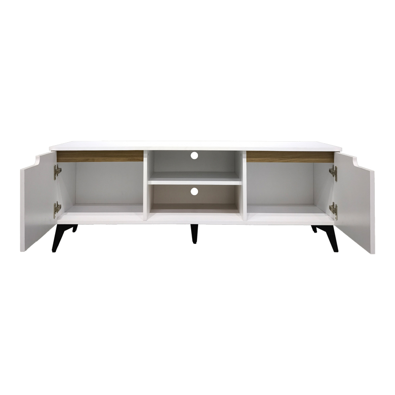 Kemvio sonoma ТВ шкаф - бял 150x38x44см - Image 5