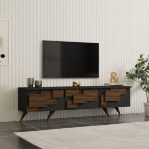 TV шкаф Trida орех с антрацит, 160x35x45см