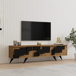 ТВ шкаф Trida дъб с черно 160x35x45см