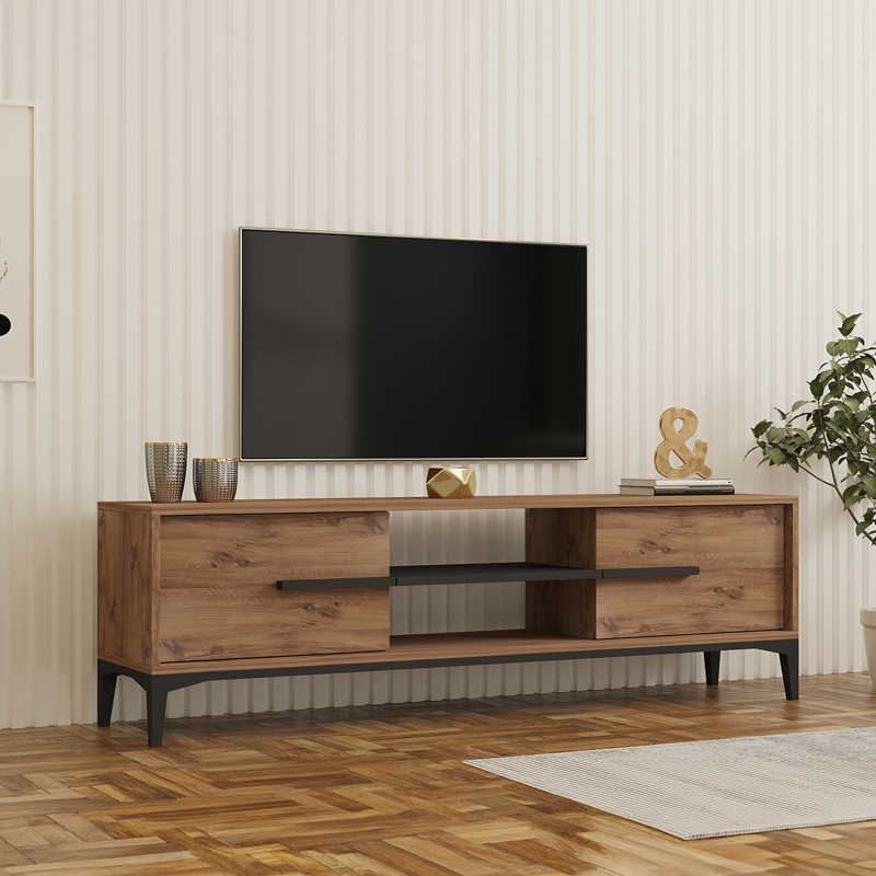 Eslem TV шкаф от дъб с антрацит 160x34.6x48.1см
